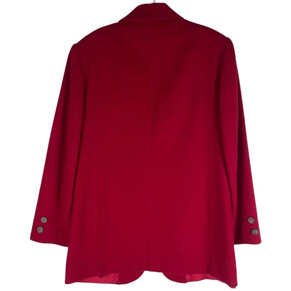 Lands' End Wool Cashmere Blend One Button Blazer Jacket Red SIze 10 - Picture 5 of 9